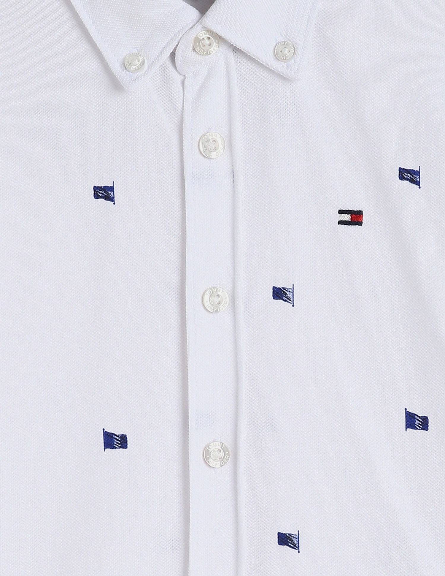 Tommy Hilfiger Kids Boys Printed Regular-Fit Cotton Shirt