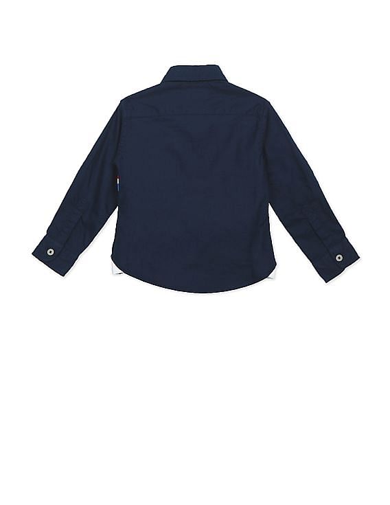 U.S. Polo Assn. Kids Boys Button-Down Collar Striped Tape Shirt