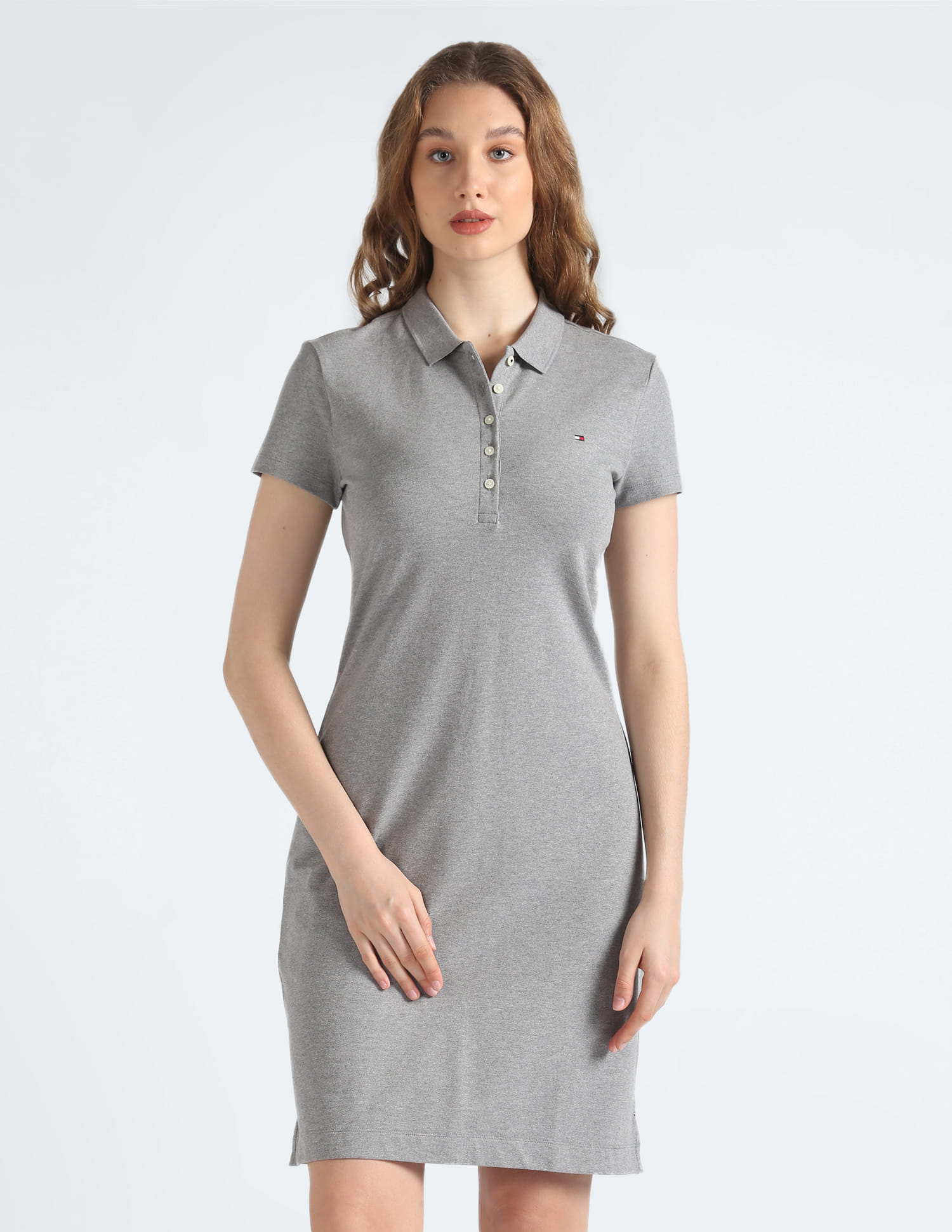 Buy Tommy Hilfiger Heathered Slim Polo Dress