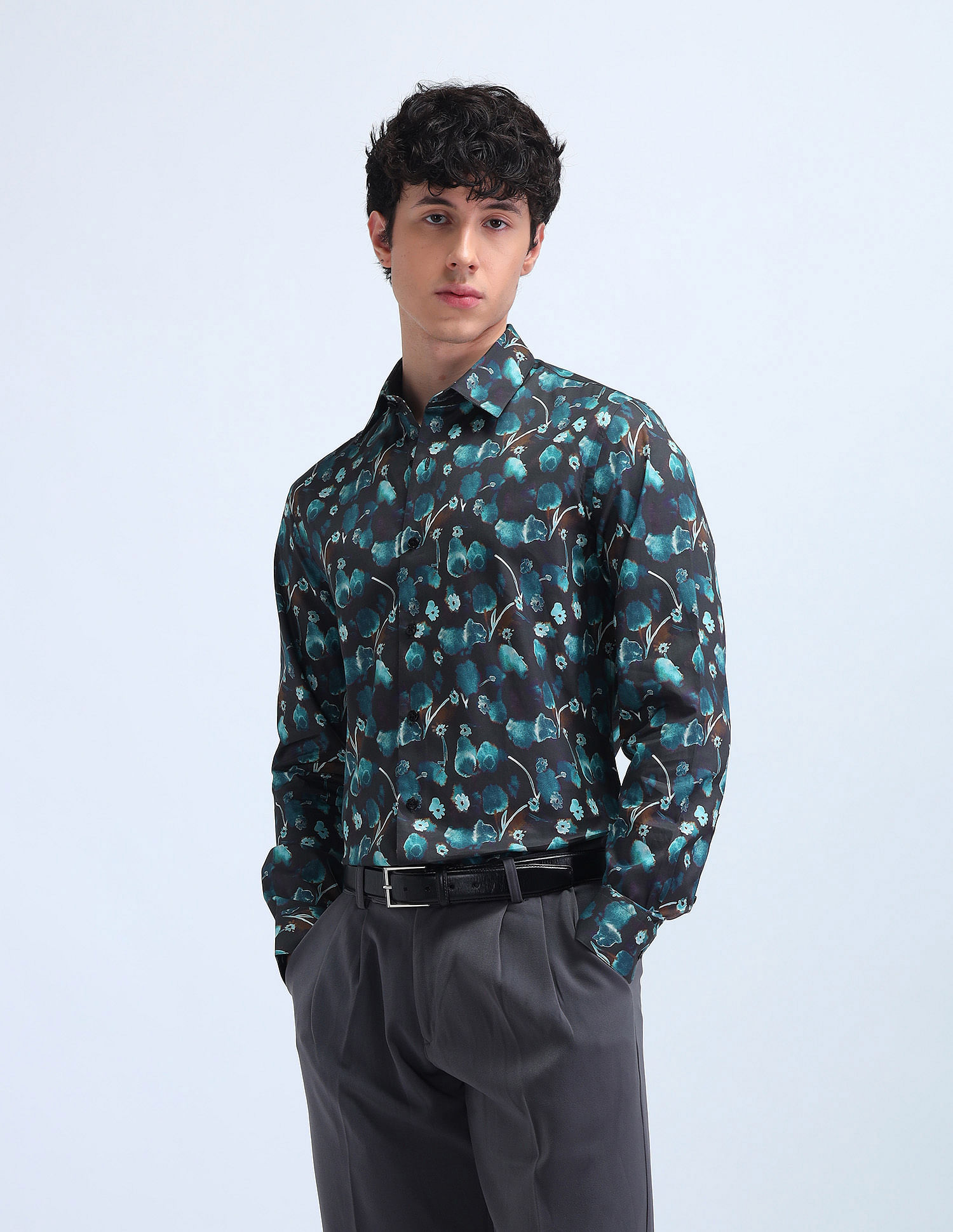 Flying Machine Abstract Pattern Regular Slim Fit Shirt