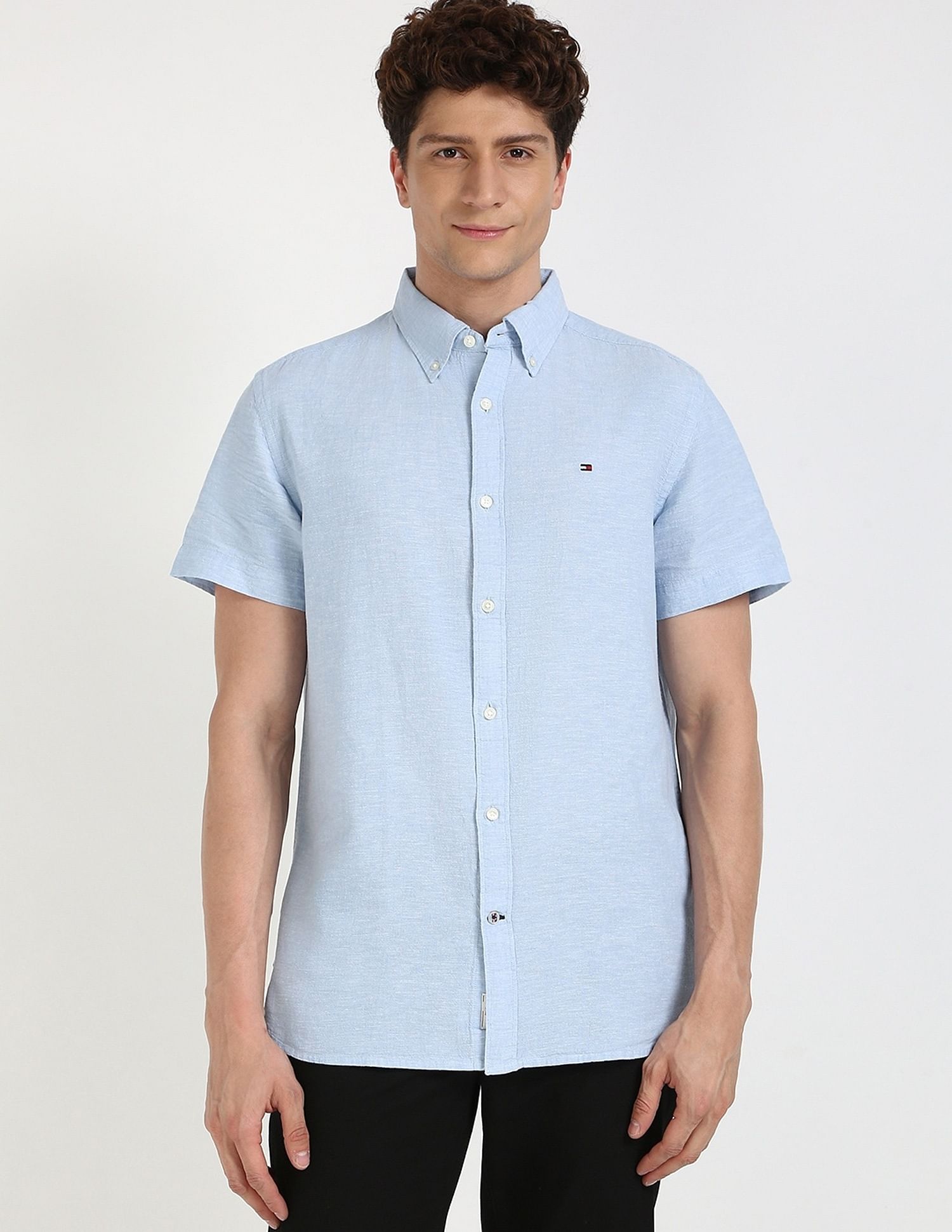 Tommy Hilfiger Solid Regular-Fit Linen Shirt