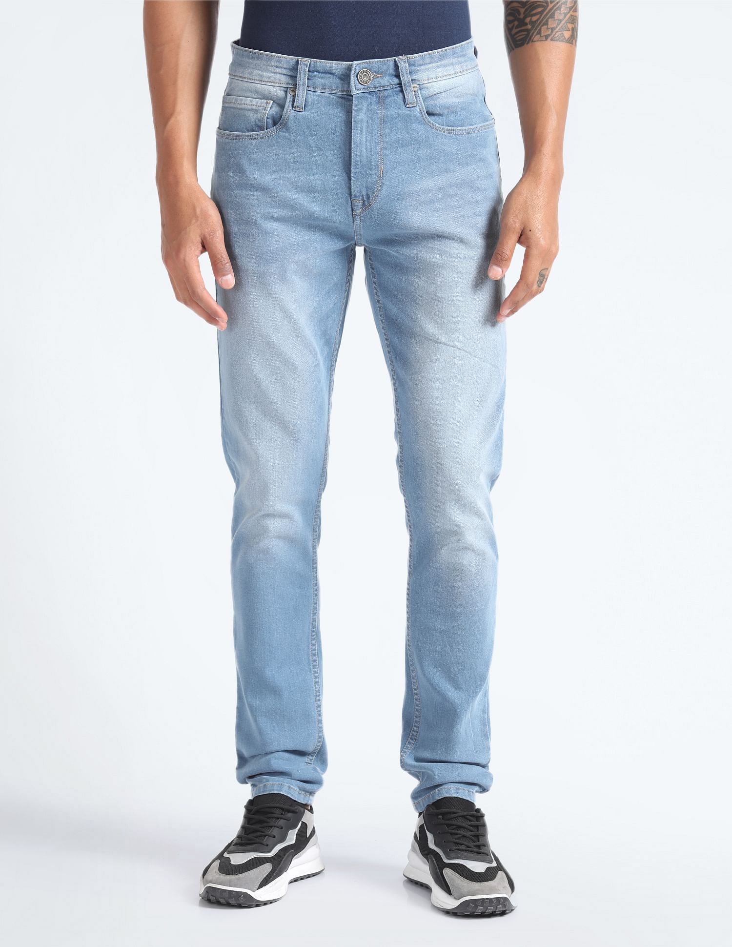 Flying Machine Stone Wash Mid Rise Jeans