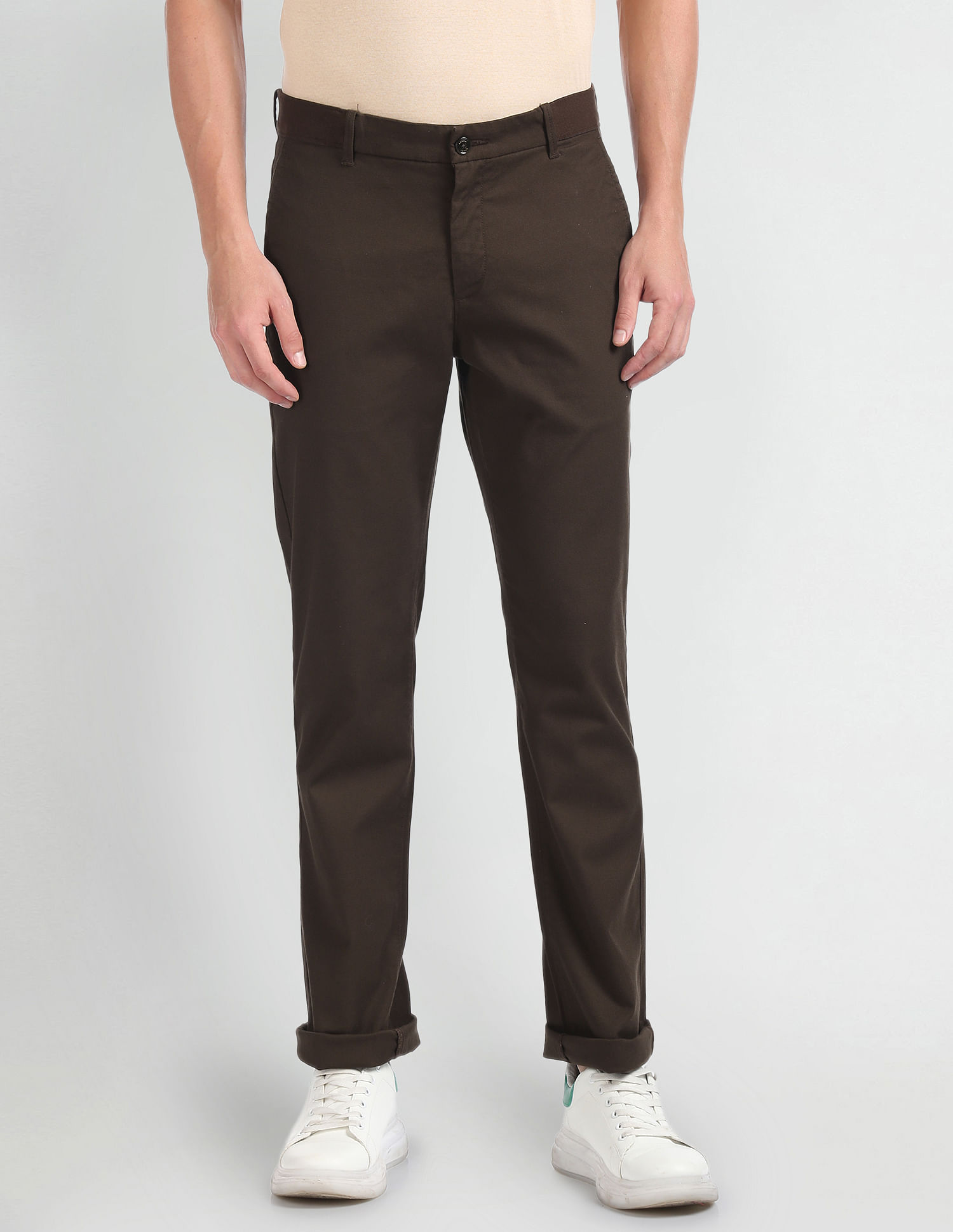 Arrow Sports Hudson Regular Fit Dobby Casual Trousers
