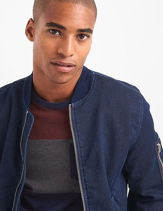 Buy GAP Men Men Blue Stone Washed Denim Bomber Jacket - NNNOW.com