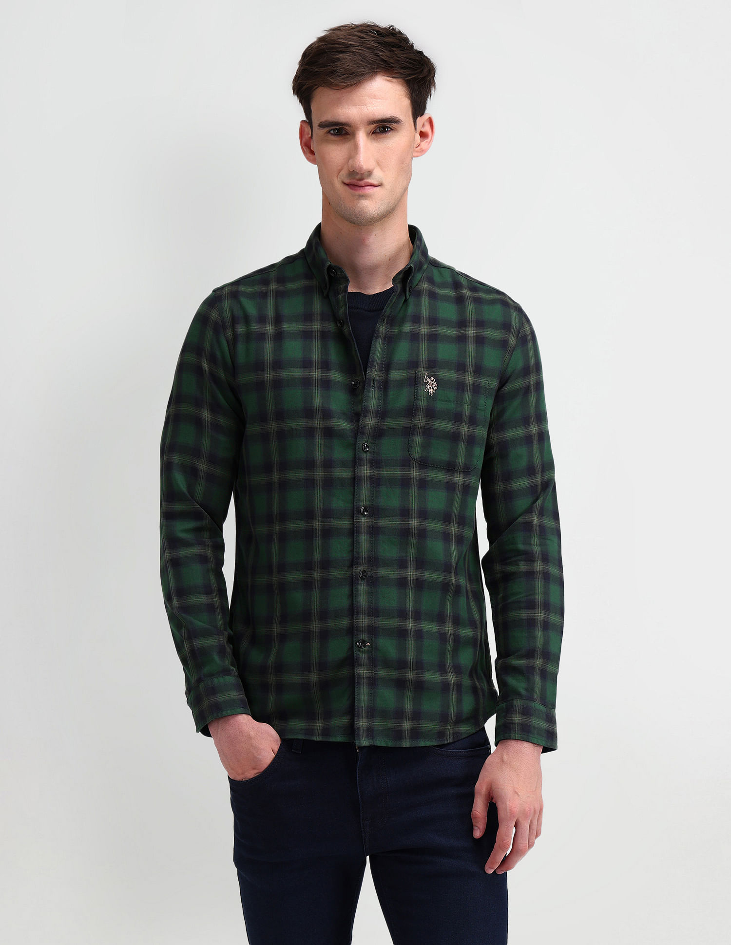 U.S. Polo Assn. Denim Co. Slim Fit Tartan Checked Shirt