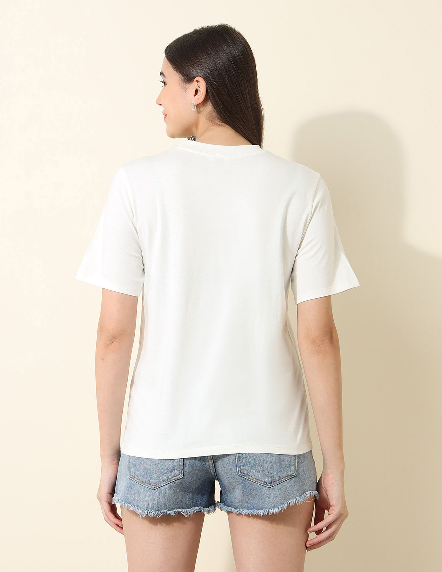 U.S. Polo Assn. Women Boxy Fit Brand Printed T-Shirt