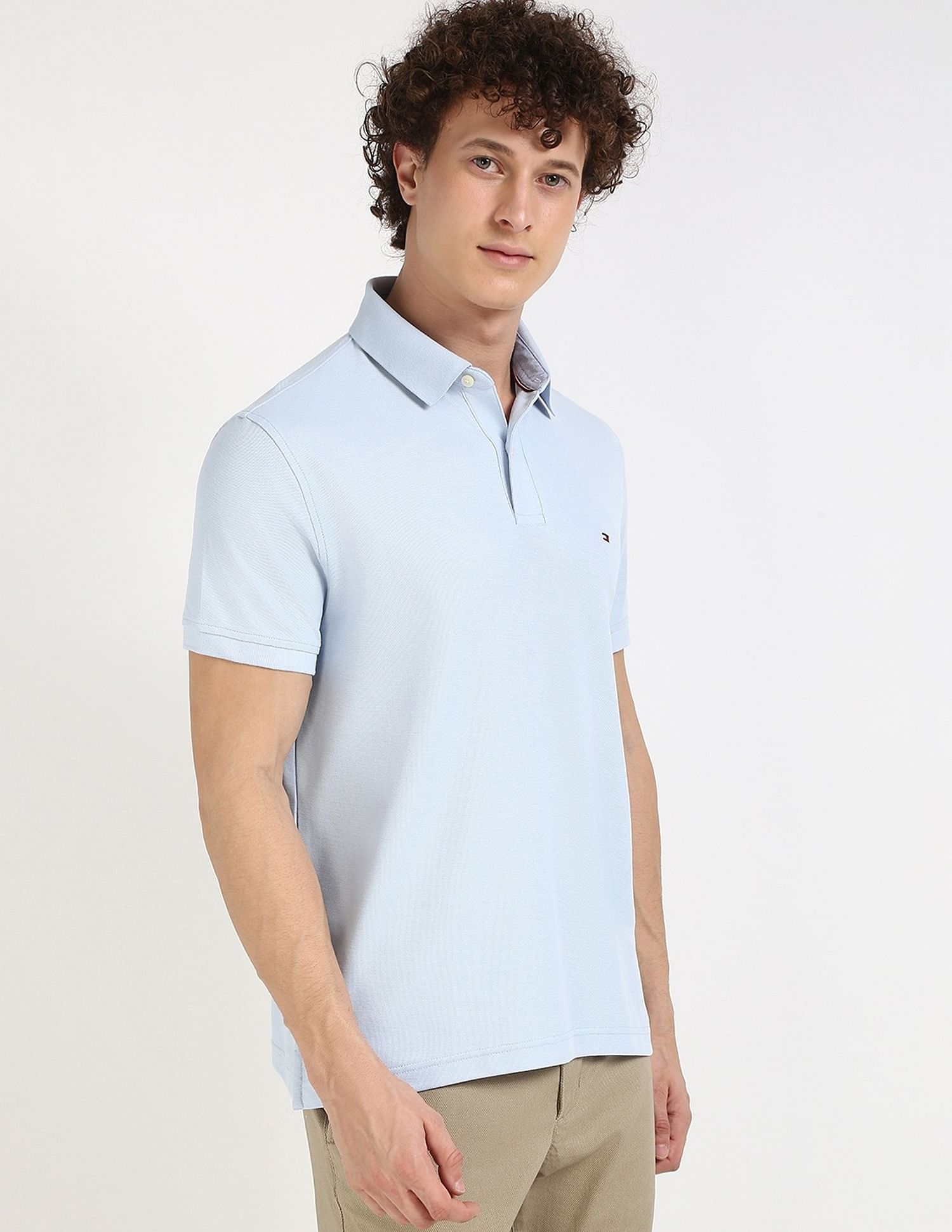 Tommy Hilfiger Solid Regular-Fit Cotton Polo Shirt