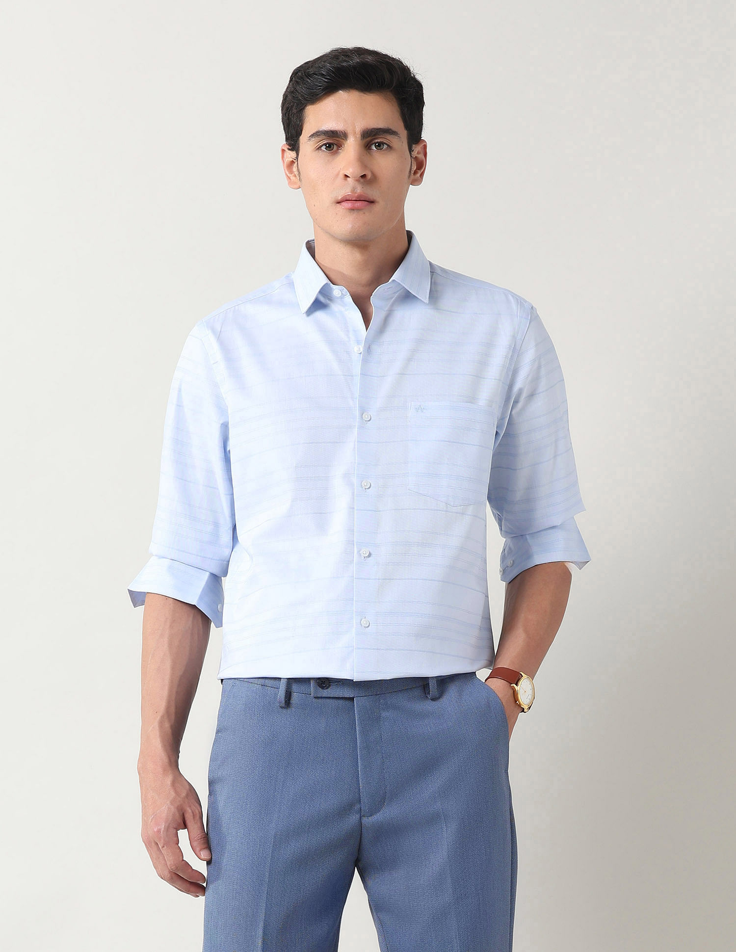 Arrow Horizontal Striped Liberty Classic Fit Shirt