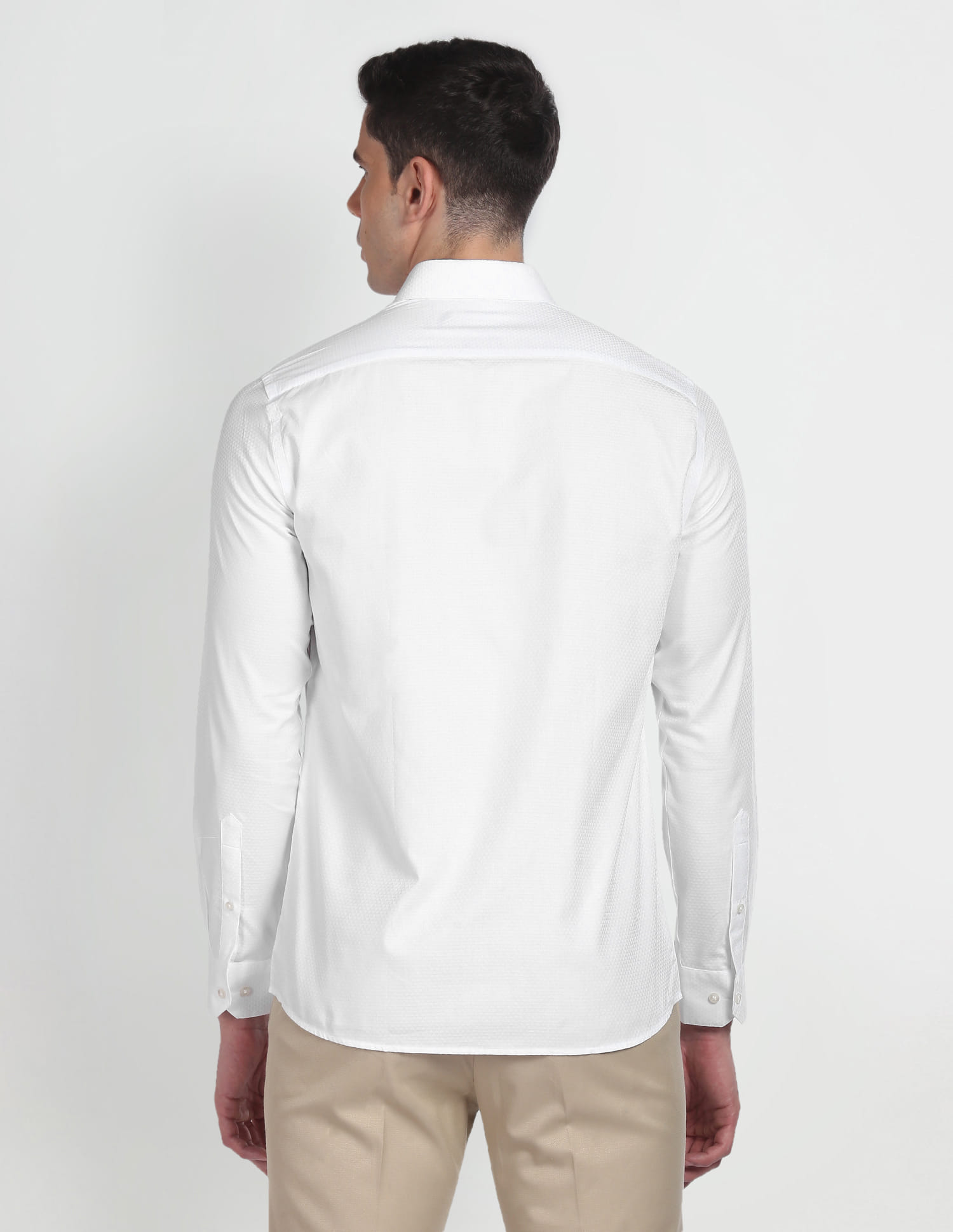 Buy Arrow Self Design Slim Iconic White Shirt - NNNOW.com