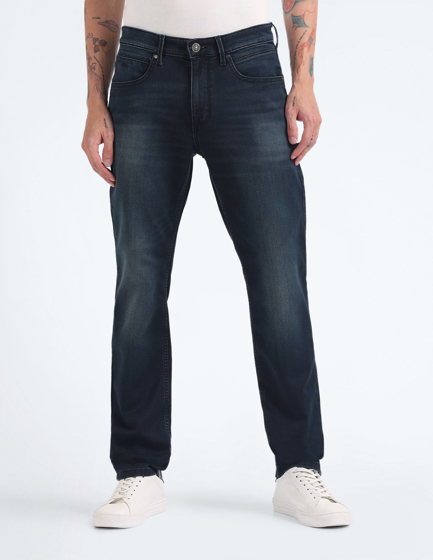 Flying Machine Mid Rise Freddie Slim Straight Fit Jeans