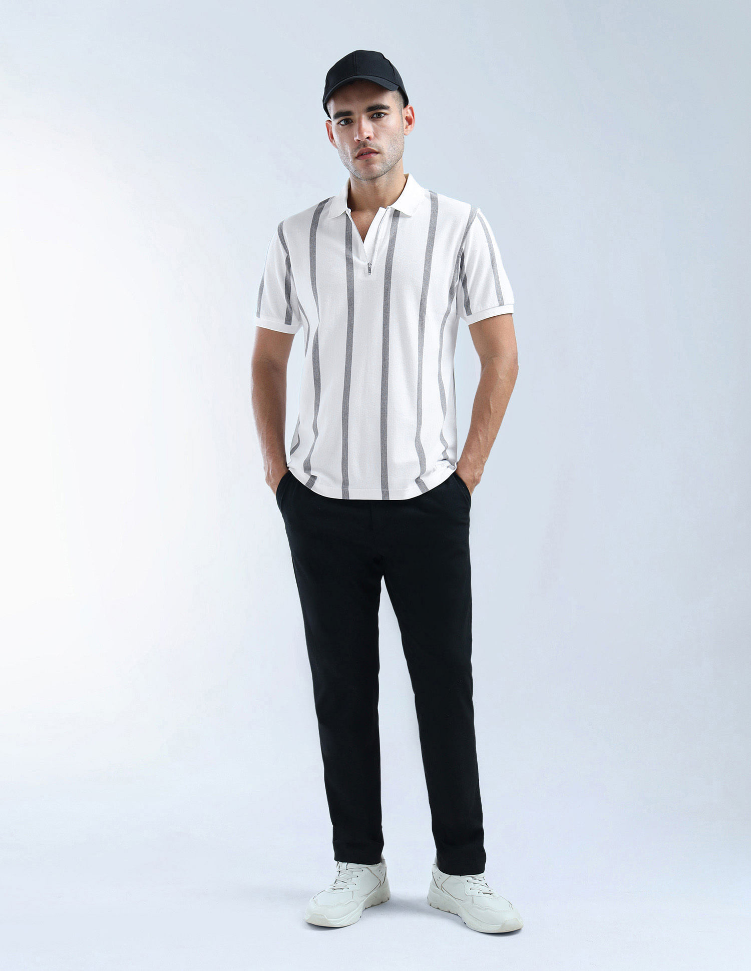 Flying Machine Vertical Striped Essentials Polo Shirt