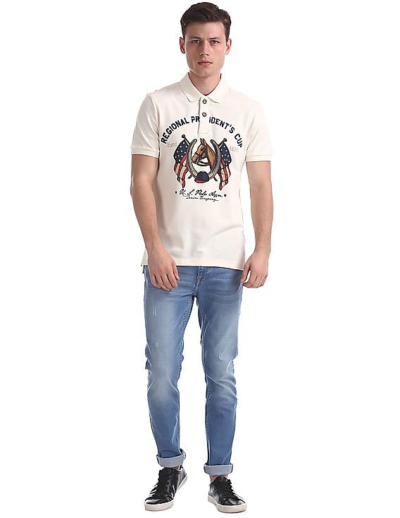 U.S. Polo Assn. Denim Co. Muscle Fit Printed Polo Shirt