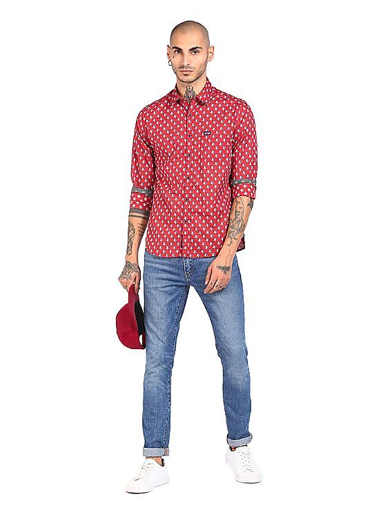 U.S. Polo Assn. Denim Co. Spread Collar Printed Casual Shirt