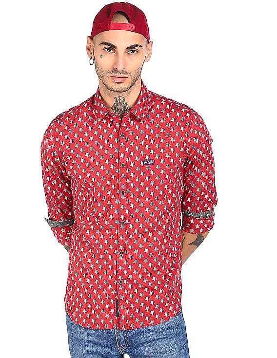 U.S. Polo Assn. Denim Co. Spread Collar Printed Casual Shirt