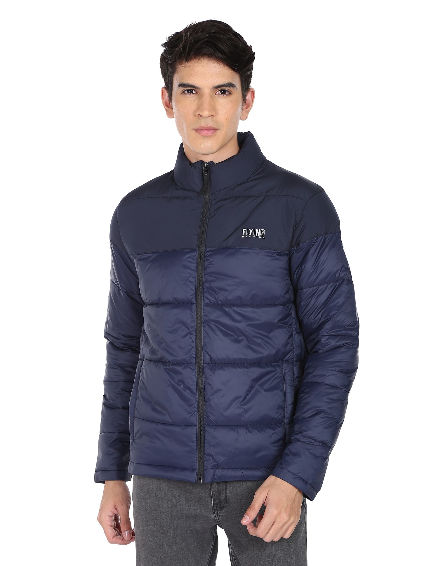 FLYING MACHINE Men Colourblocked Puffer Jacket