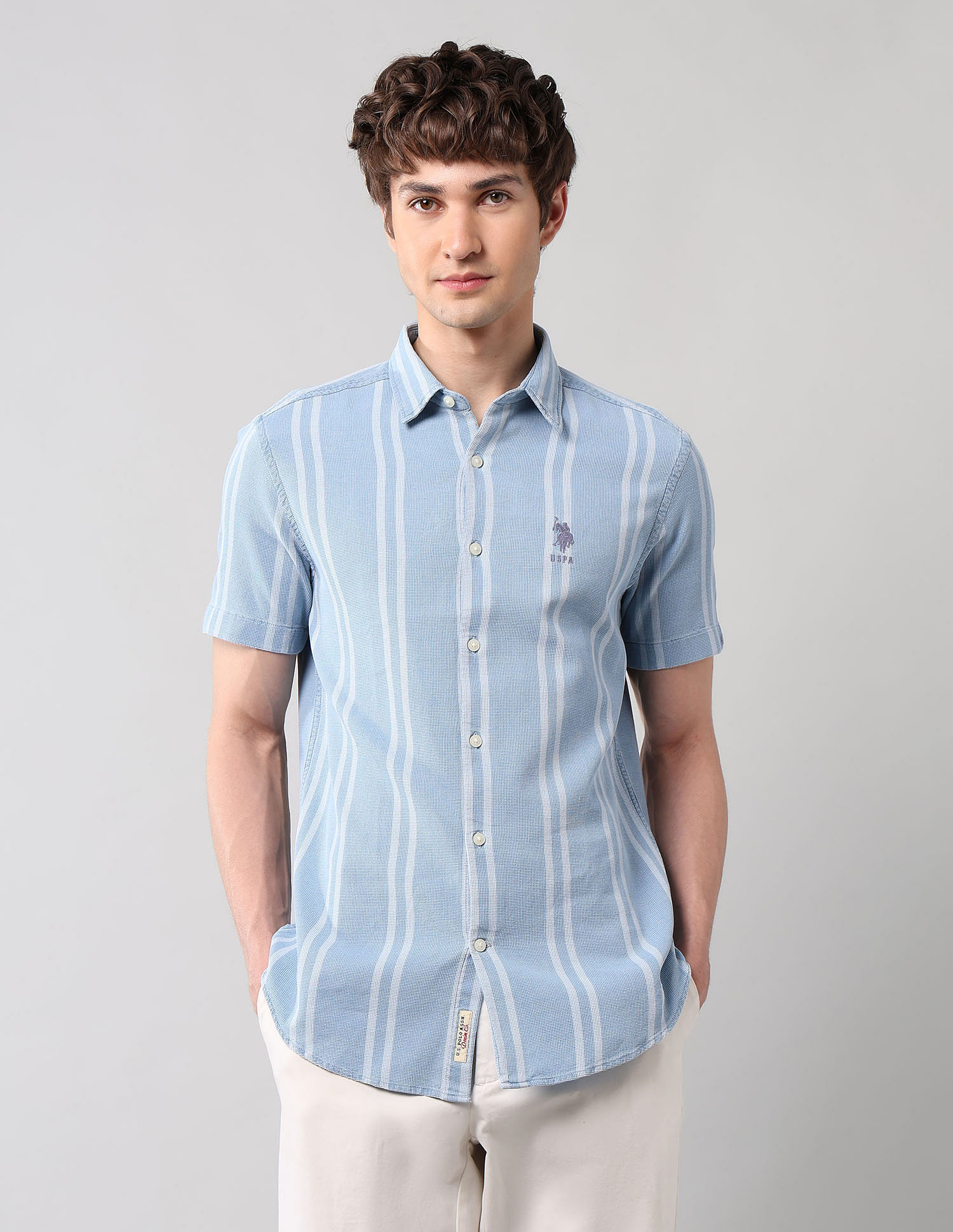 U.S. Polo Assn. Denim Co. Vertical Striped Pure Cotton Shirt