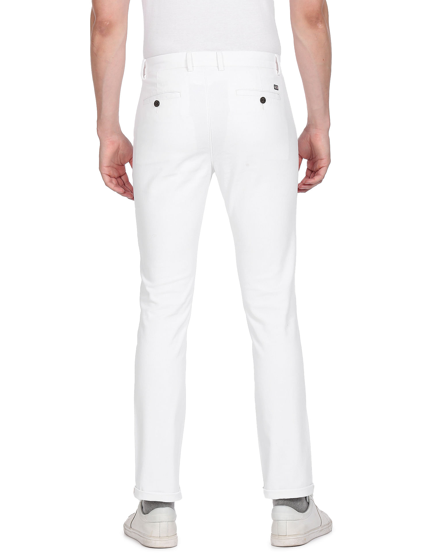 Buy Highlander White Solid Slim Fit Cargos for Men Online at Rs.799 - Ketch