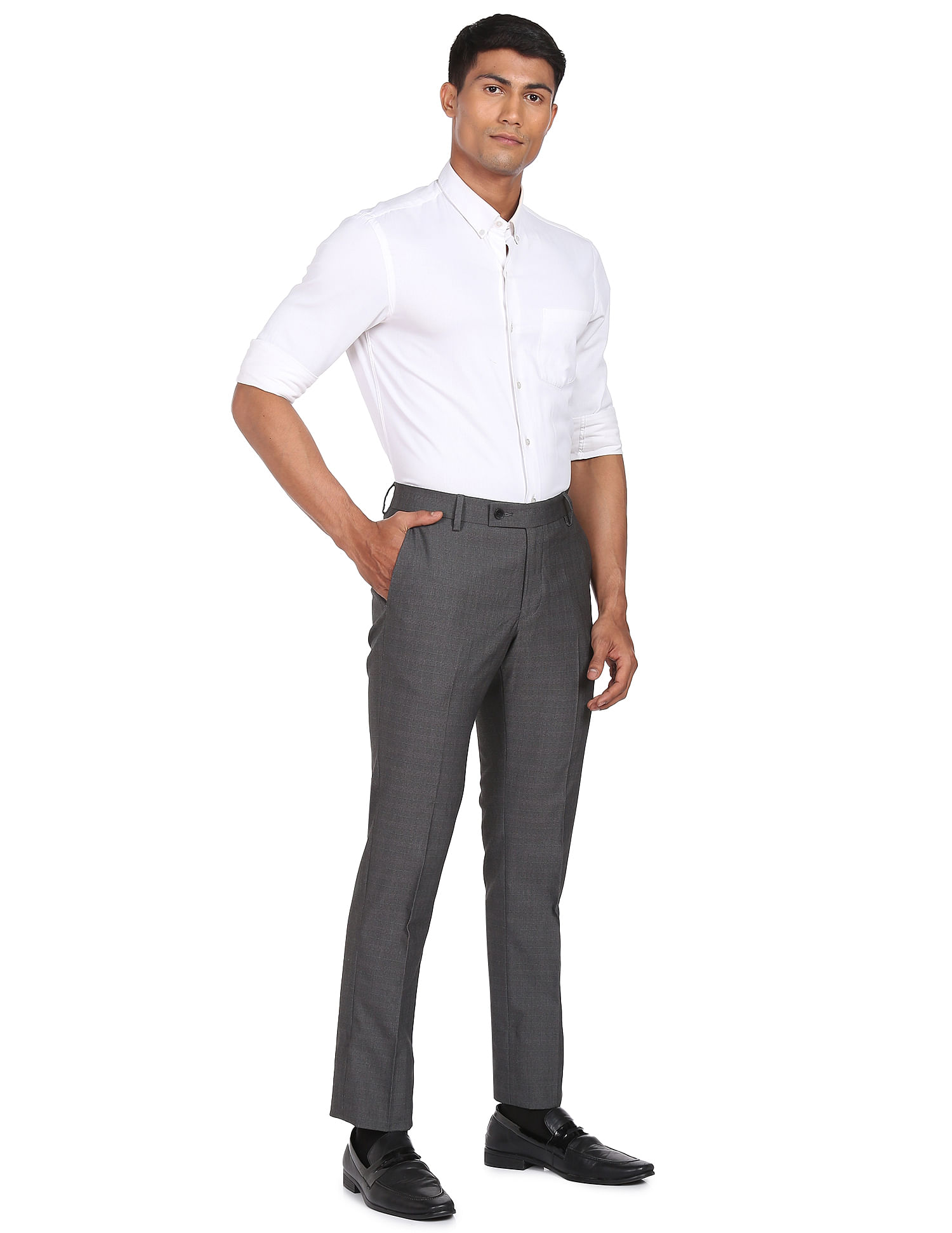Buy Playerz Light Grey Slim Fit Formal Trouser For Men Online at Best  Prices in India - JioMart.