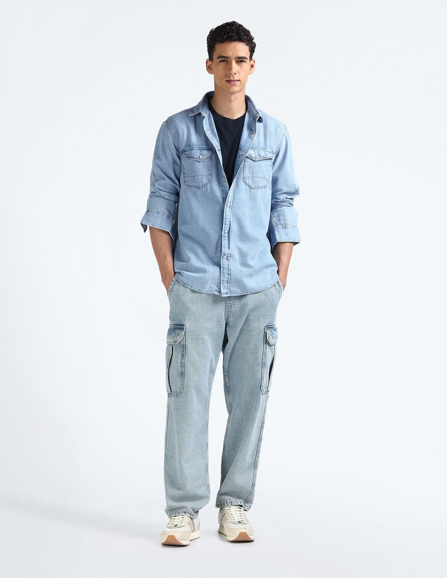 Flying Machine Chambray Weave Cotton Shirt