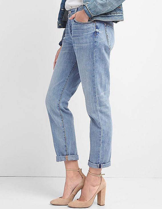 Buy GAP Women Women Blue Mid Rise Relaxed Boyfriend Jeans NNNOW