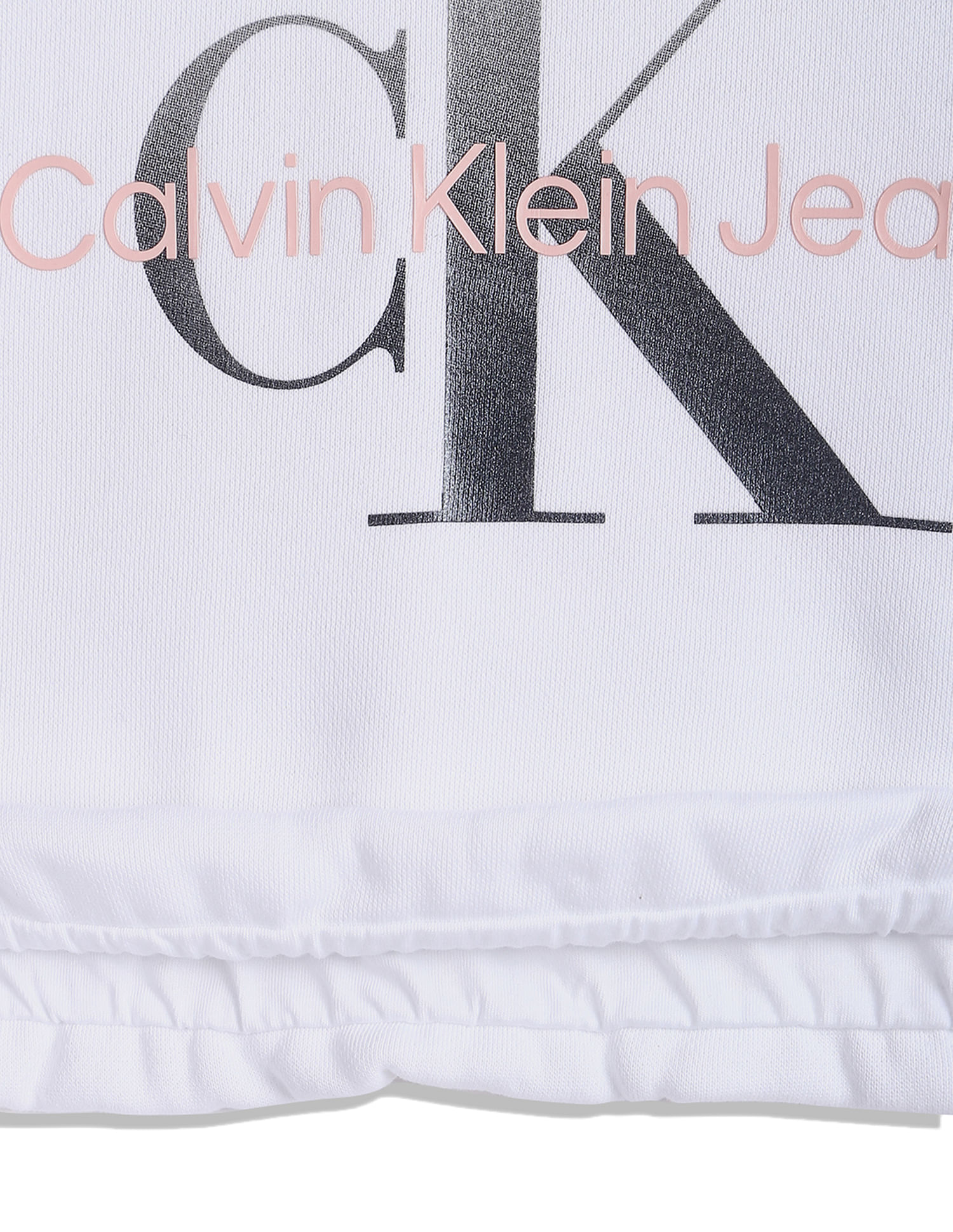 Calvin Klein Crew Neck Gradient Monogram Sweatshirt, White (6Y)