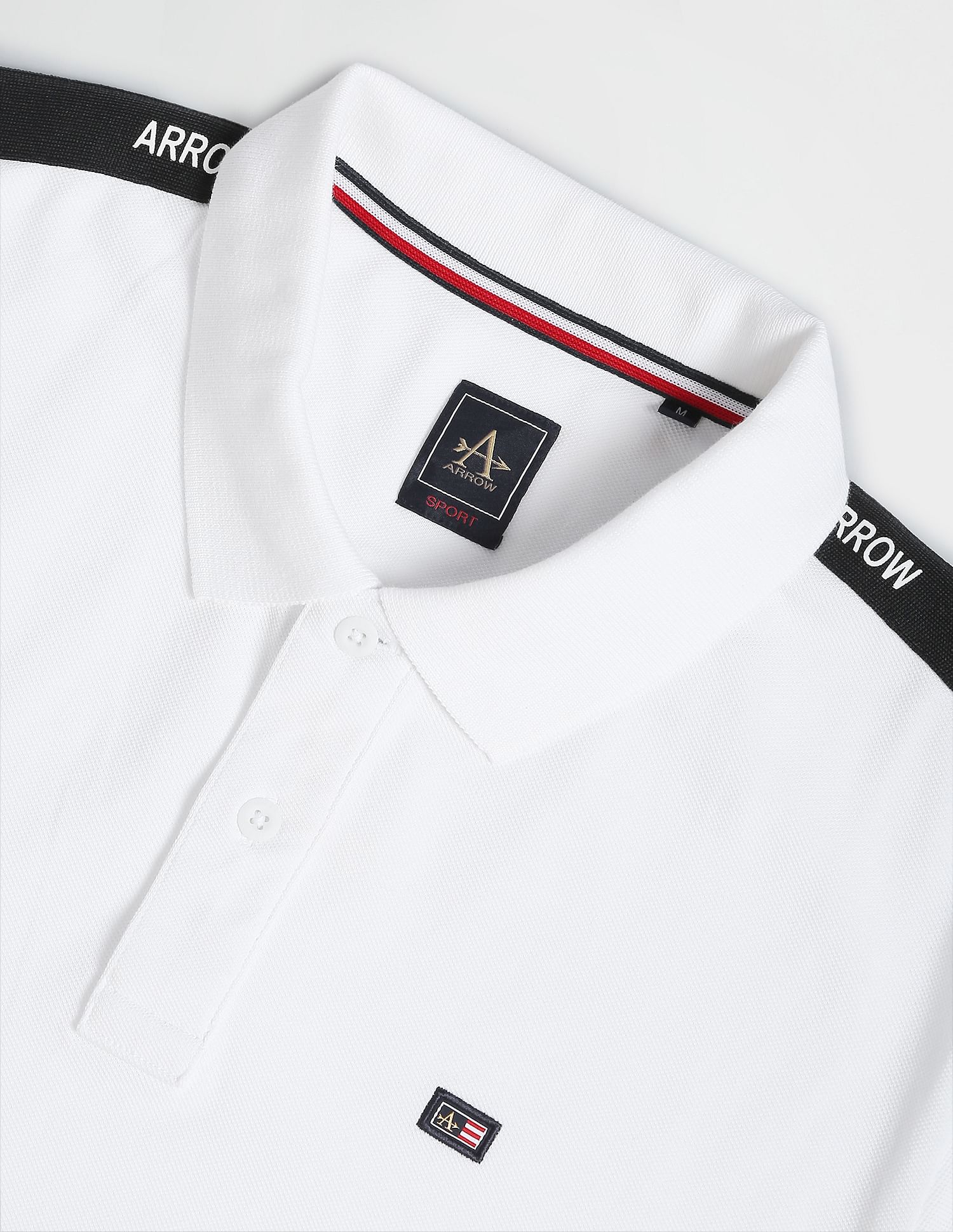 Arrow Sports Brand Taped Pique Polo Shirt