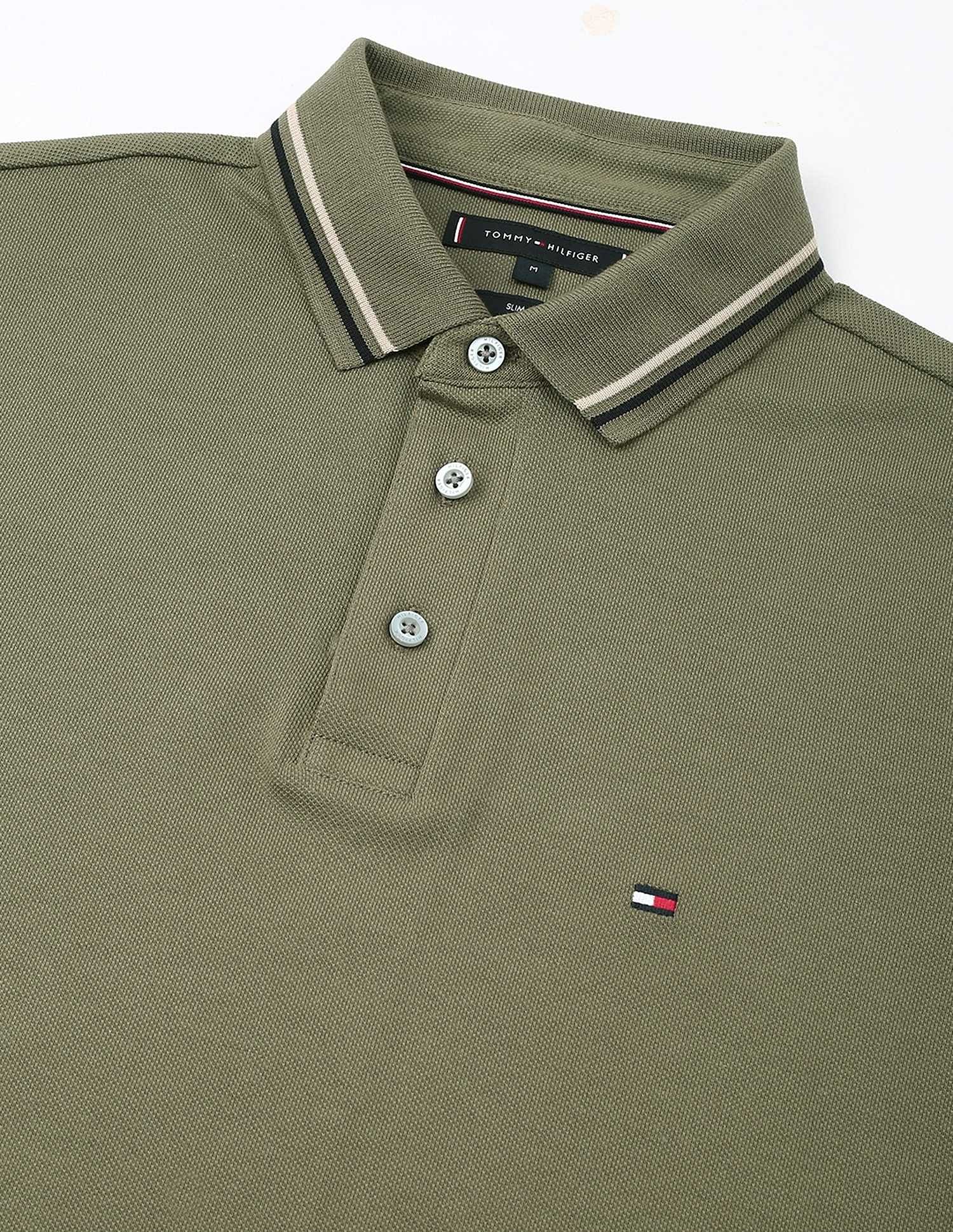 Tommy Hilfiger Solid Slim-Fit Cotton Polo T-Shirt