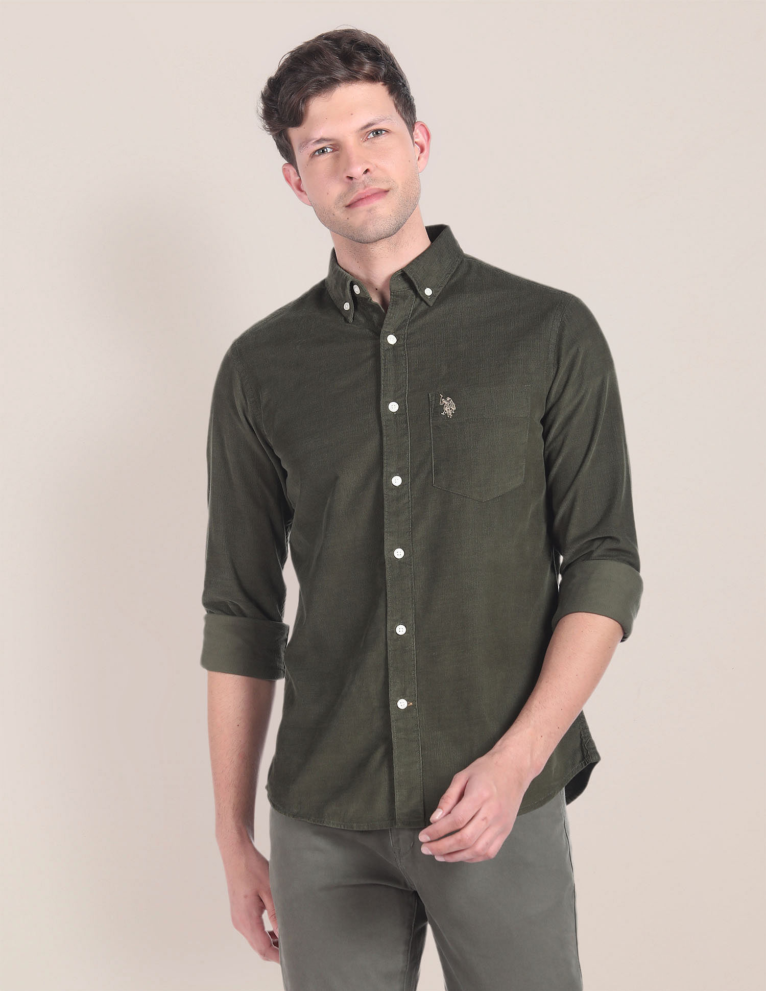 U.S. Polo Assn. Cutaway Collar Corduroy Shirt