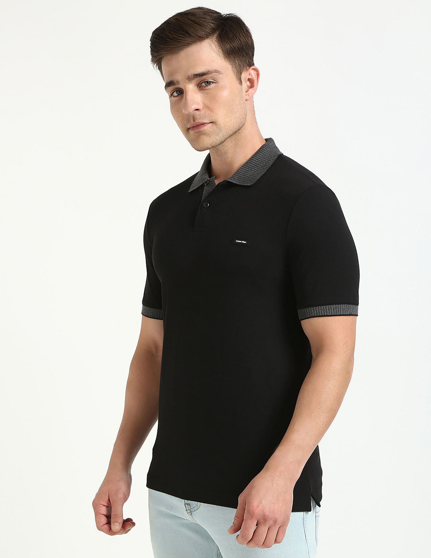 Calvin Klein Jeans Mens Slim Solid Polo Shirt