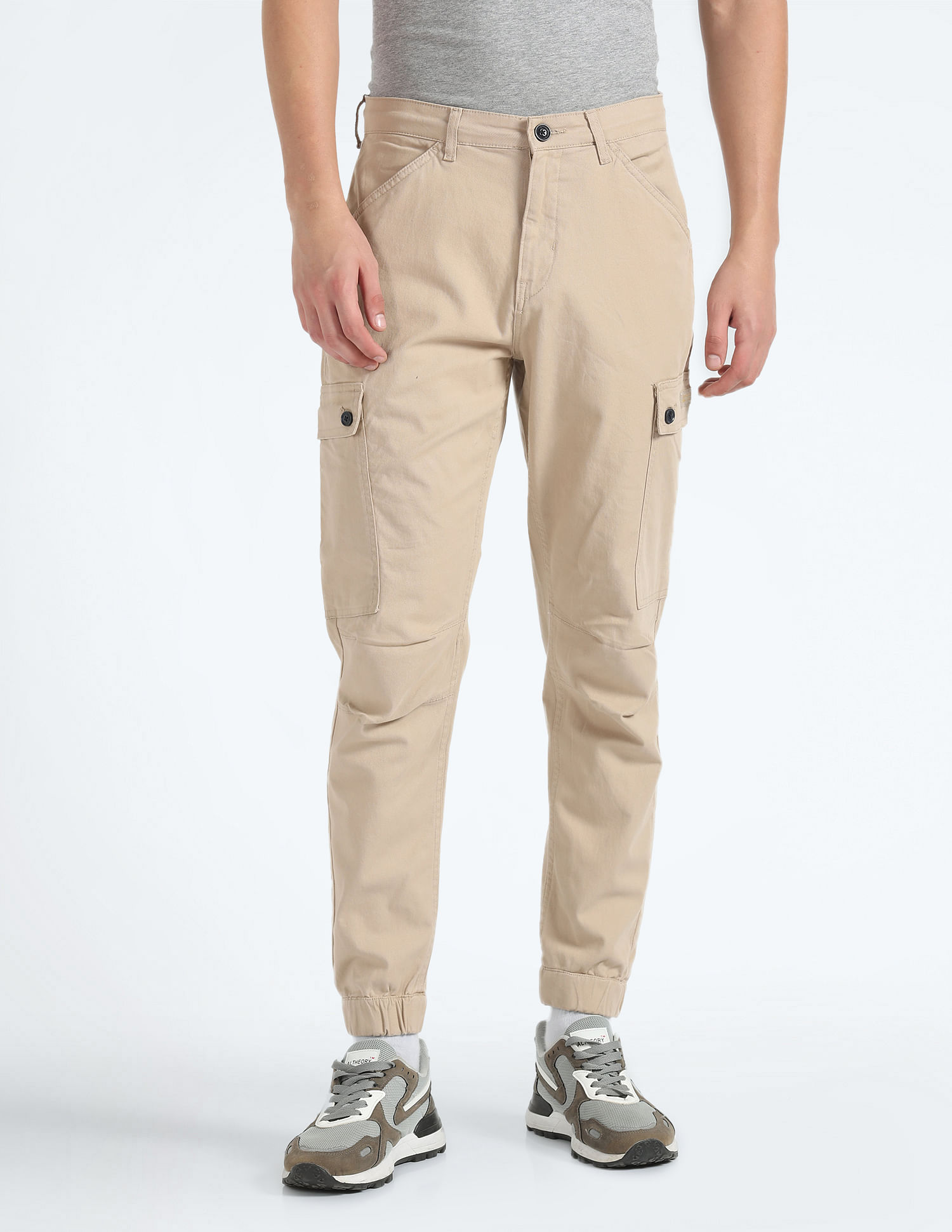 Buy Ho Bindaass Men Grey Solid Cotton Cargo Pants Online at Best Prices in  India - JioMart.