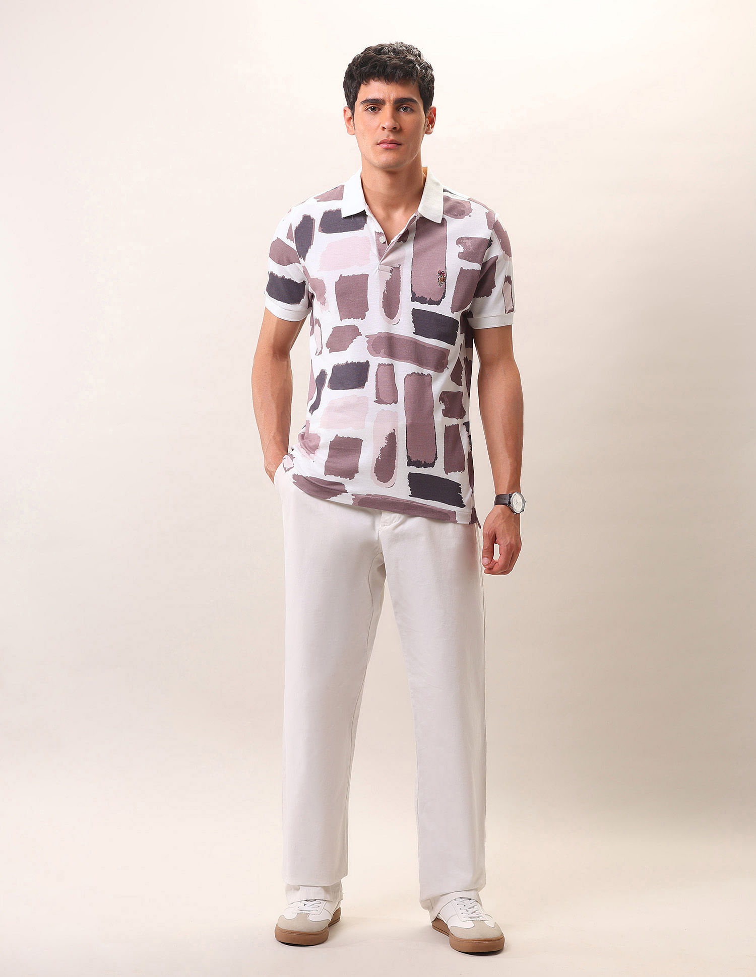 U.S. Polo Assn. Denim Co. Abstract Printed Pure Cotton Polo Shirt