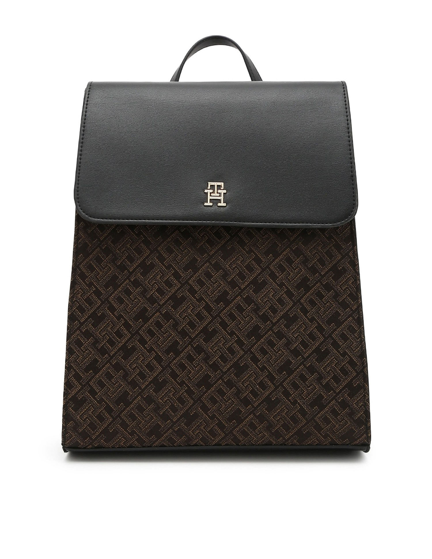 Tommy Hilfiger Logo Black Polyester Backpack