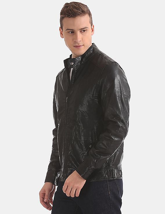 polo leather motorcycle jacket