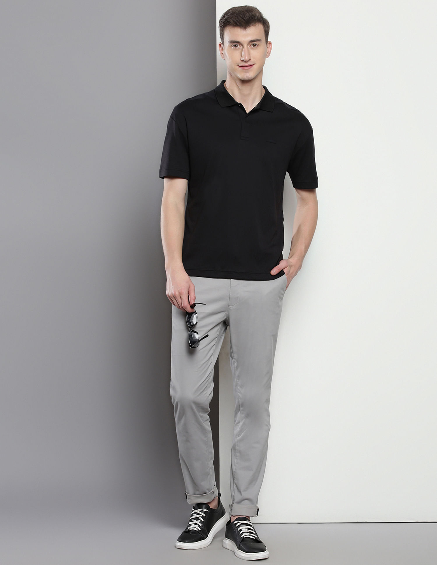 Calvin Klein Tonal Debossed Logo Polo Shirt
