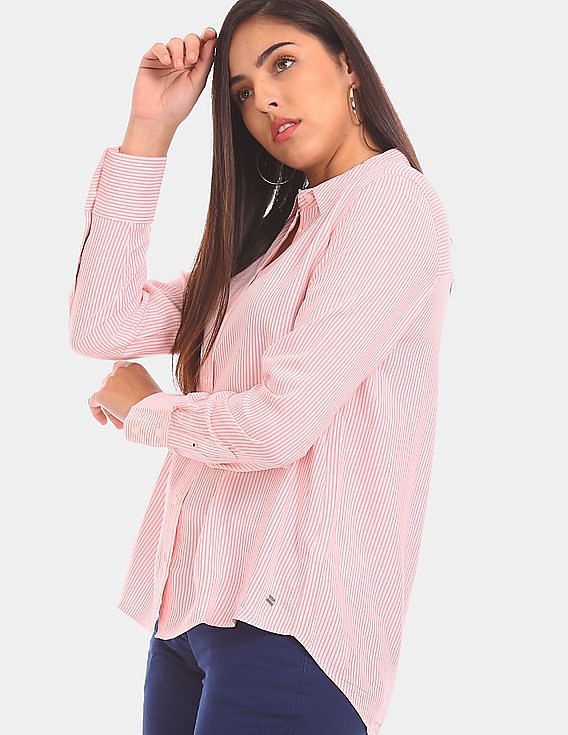 tommy hilfiger women's pink shirt