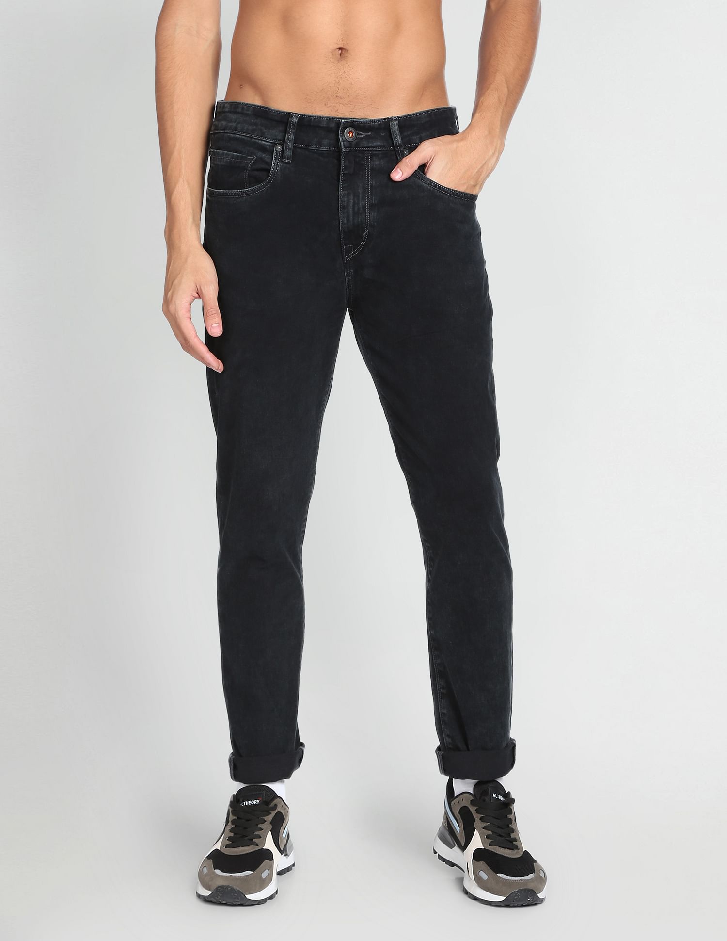 Flying Machine Slash Slim Tapered Fit Rinsed Authentic Signature Jeans