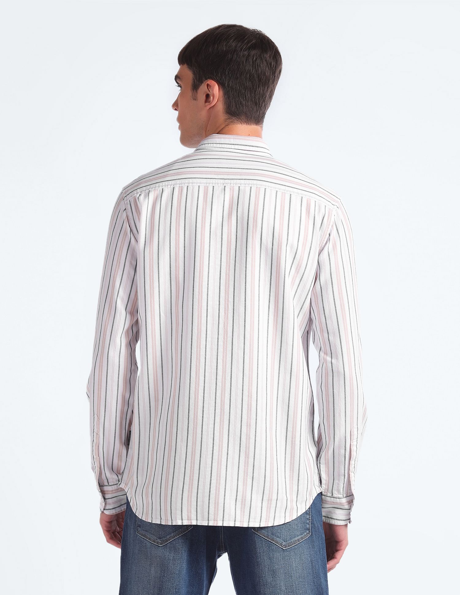 Flying Machine Vertical Stripe Slim Fit Shirt