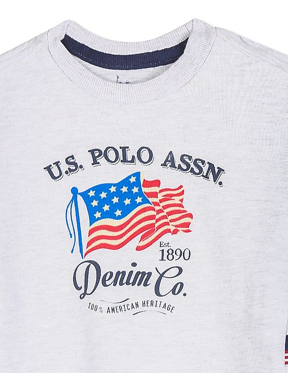 U.S. Polo Assn. Kids Crew Neck Brand Print Sweatshirt