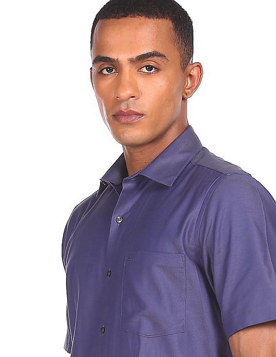 mens purple short sleeve dress shirt