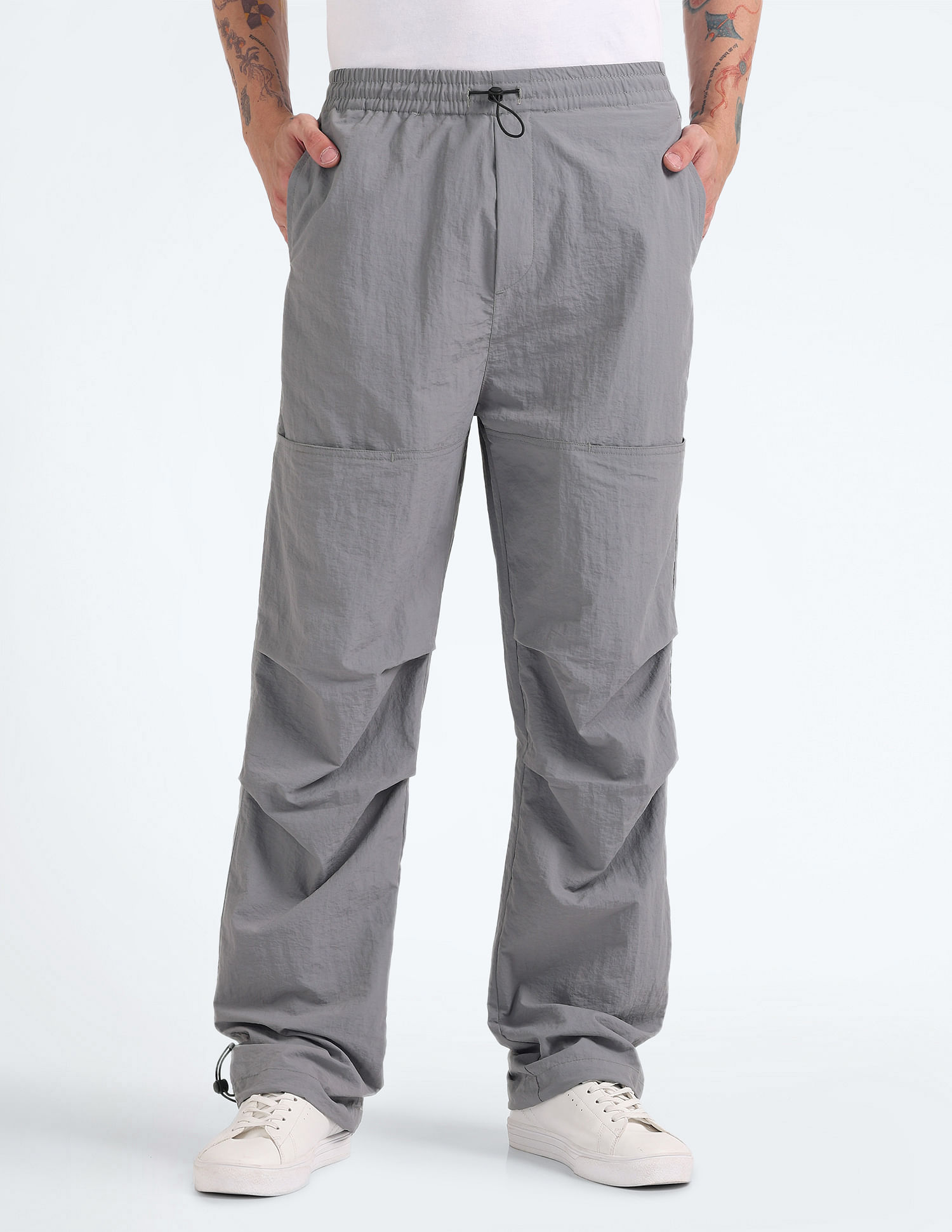 Flying Machine Mid Rise Loose Fit Cargo Pants
