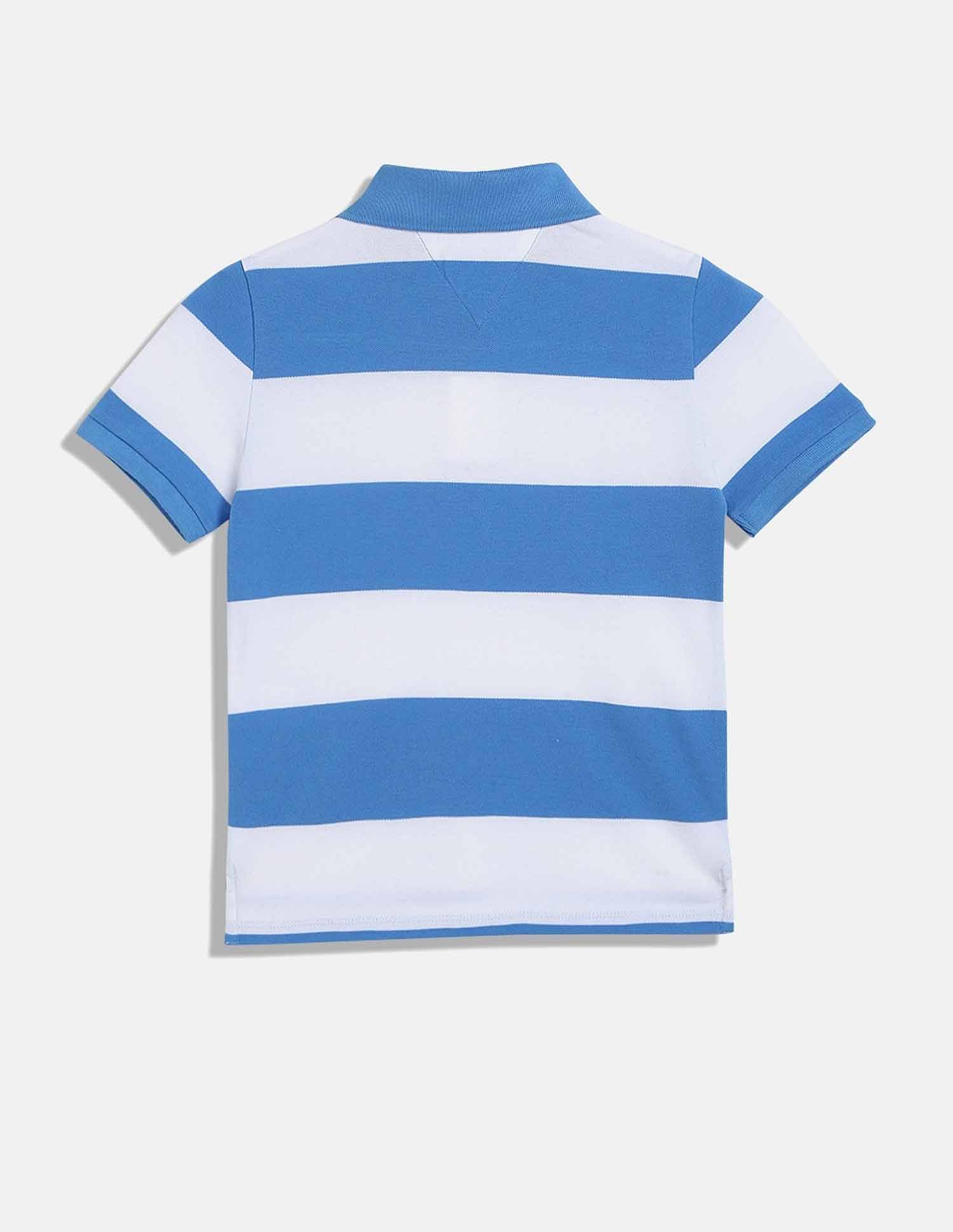 Tommy Hilfiger Kids Boys Multi Colorblock-Striped T-shirt for Fun Look