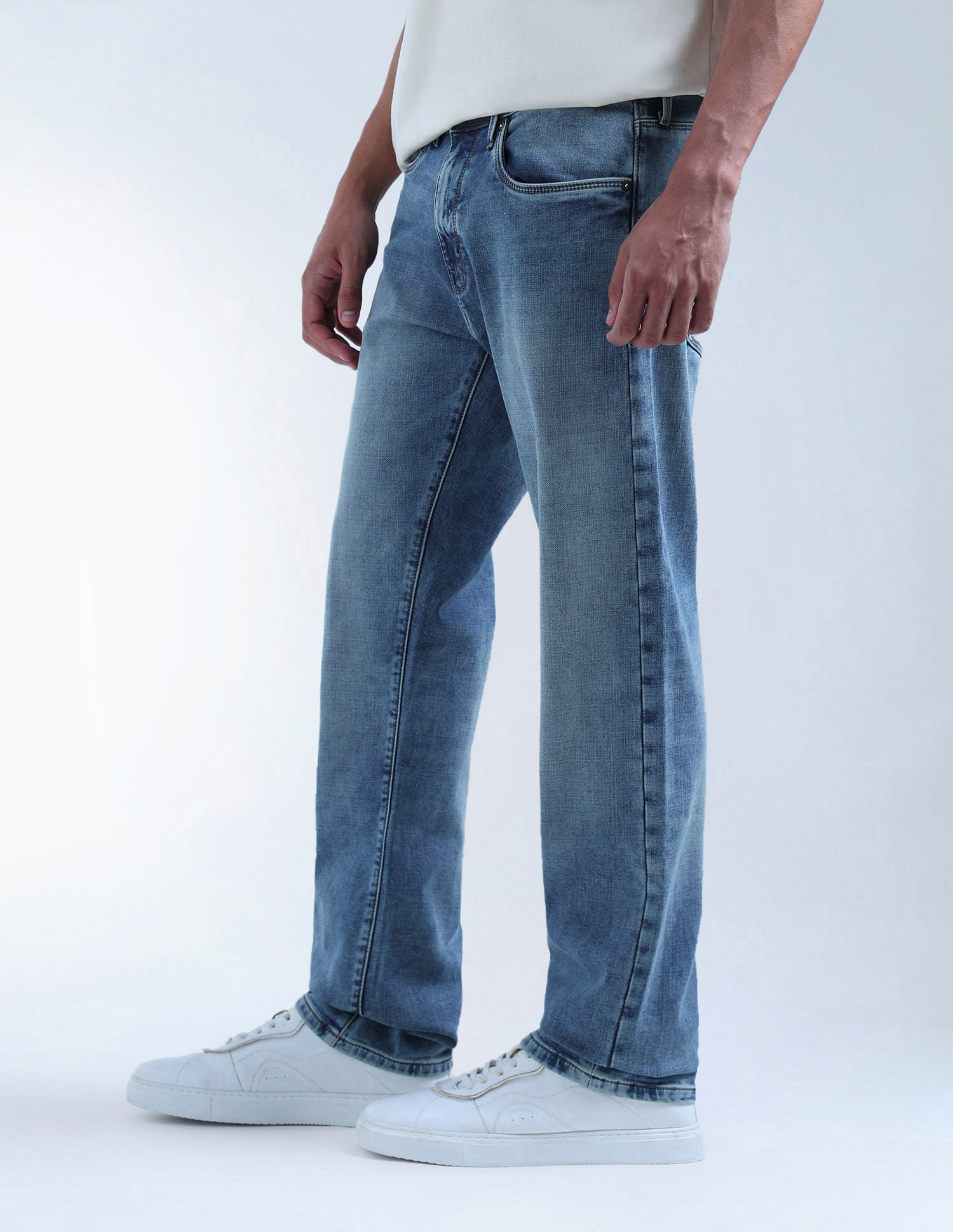 Flying Machine F-Jango Straight Fit Stone Washed Jeans