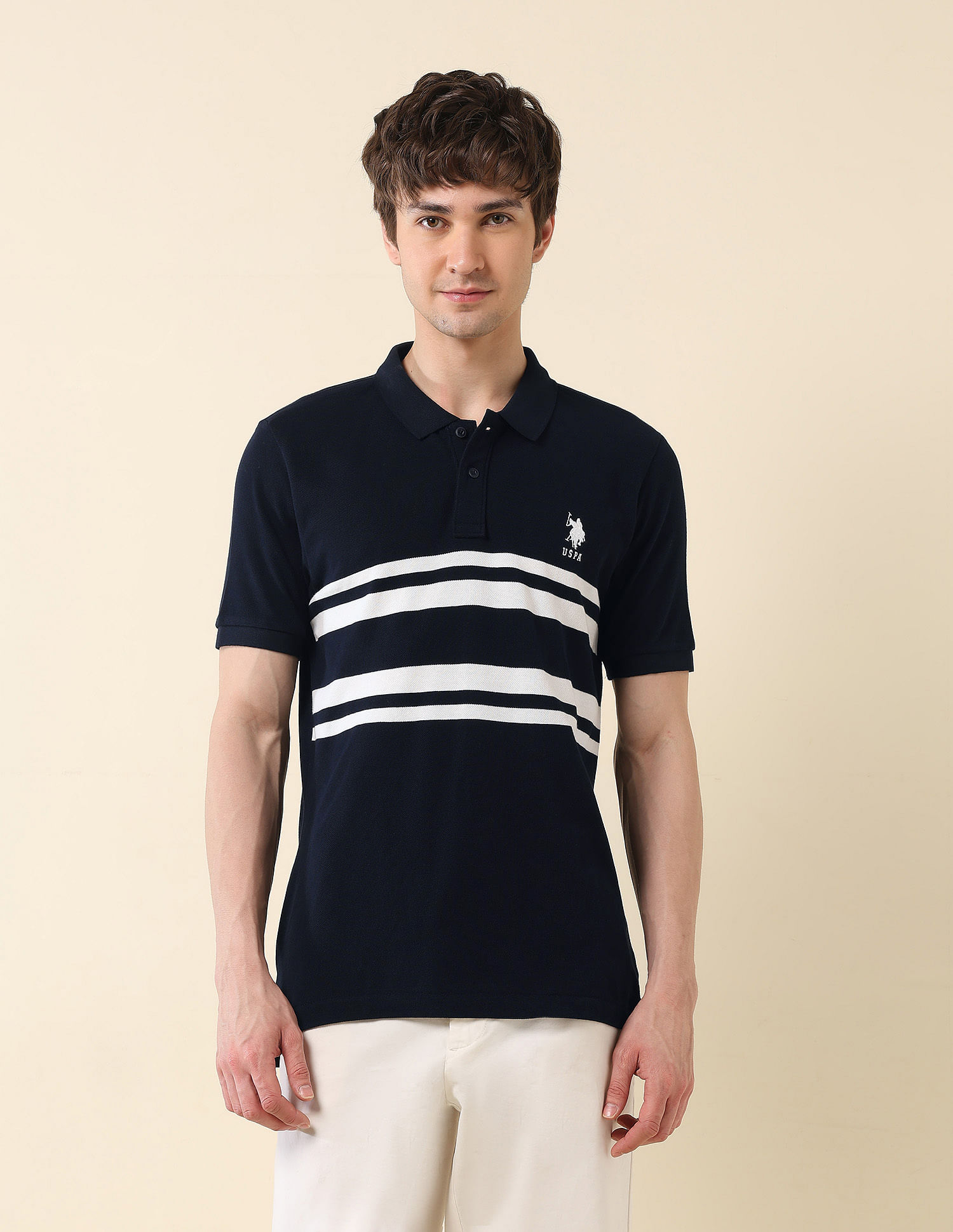 U.S. Polo Assn. Horizontal Striped Classic Polo Shirt