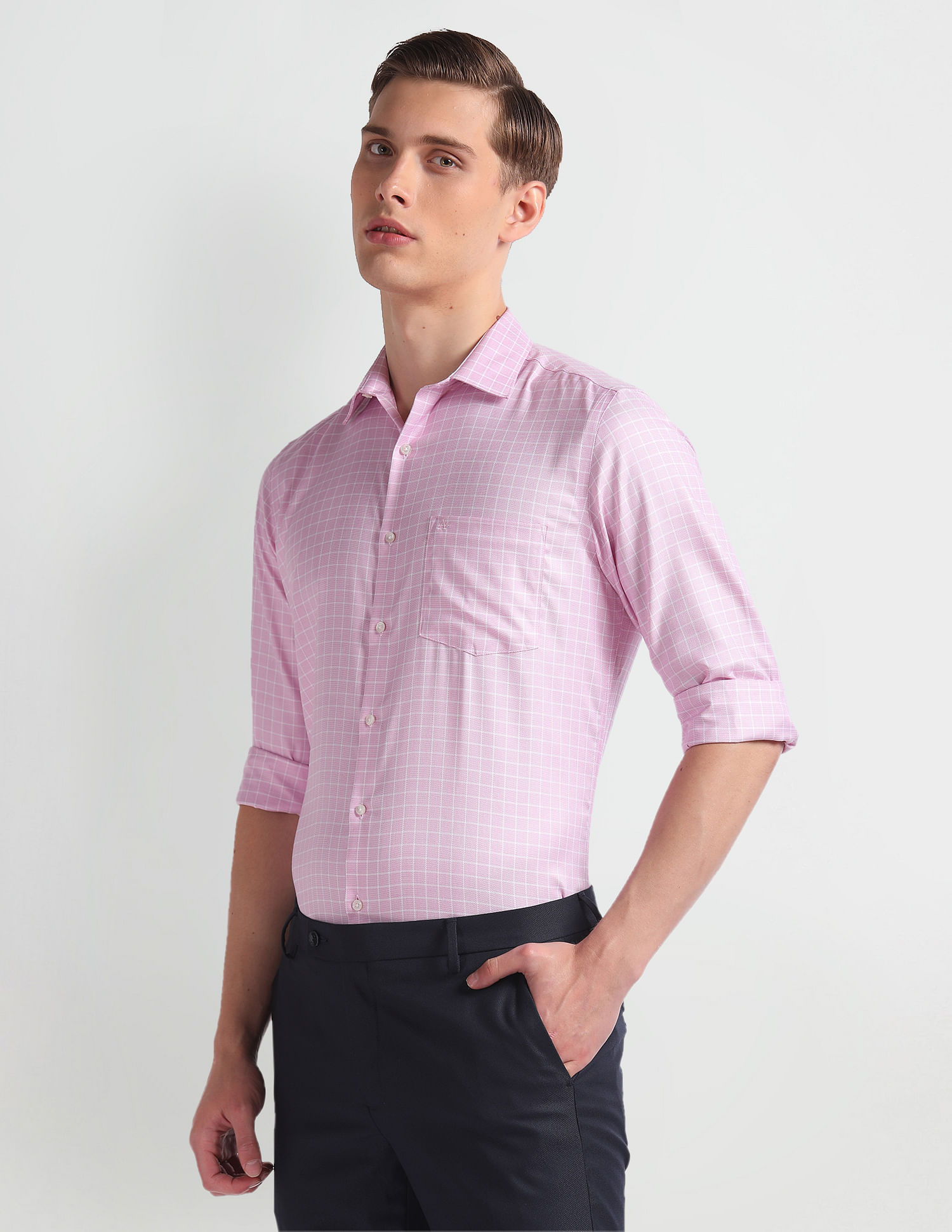 Arrow Graph Check Auto Press Shirt