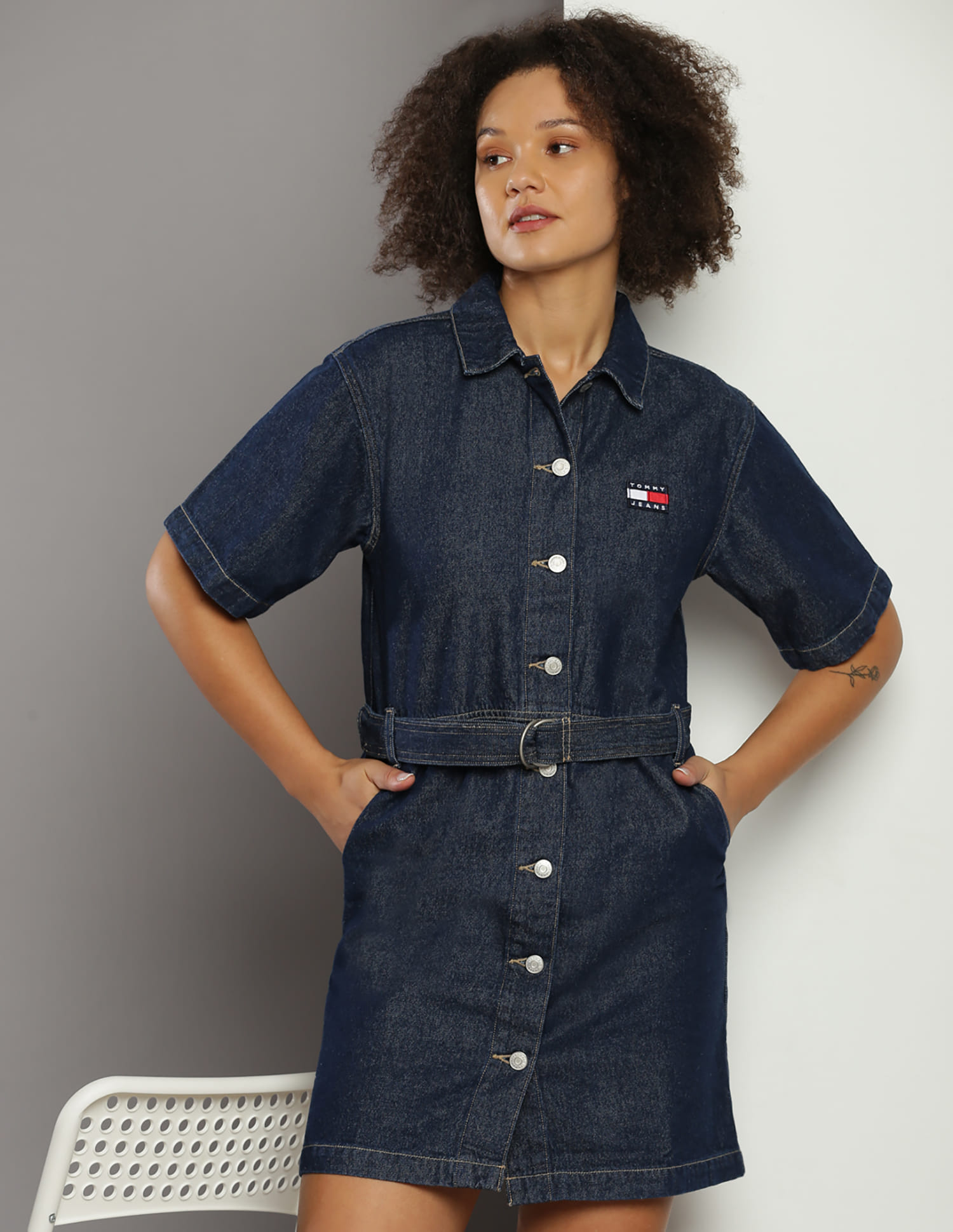 Buy Tommy Hilfiger Belted Denim Shirt Dress