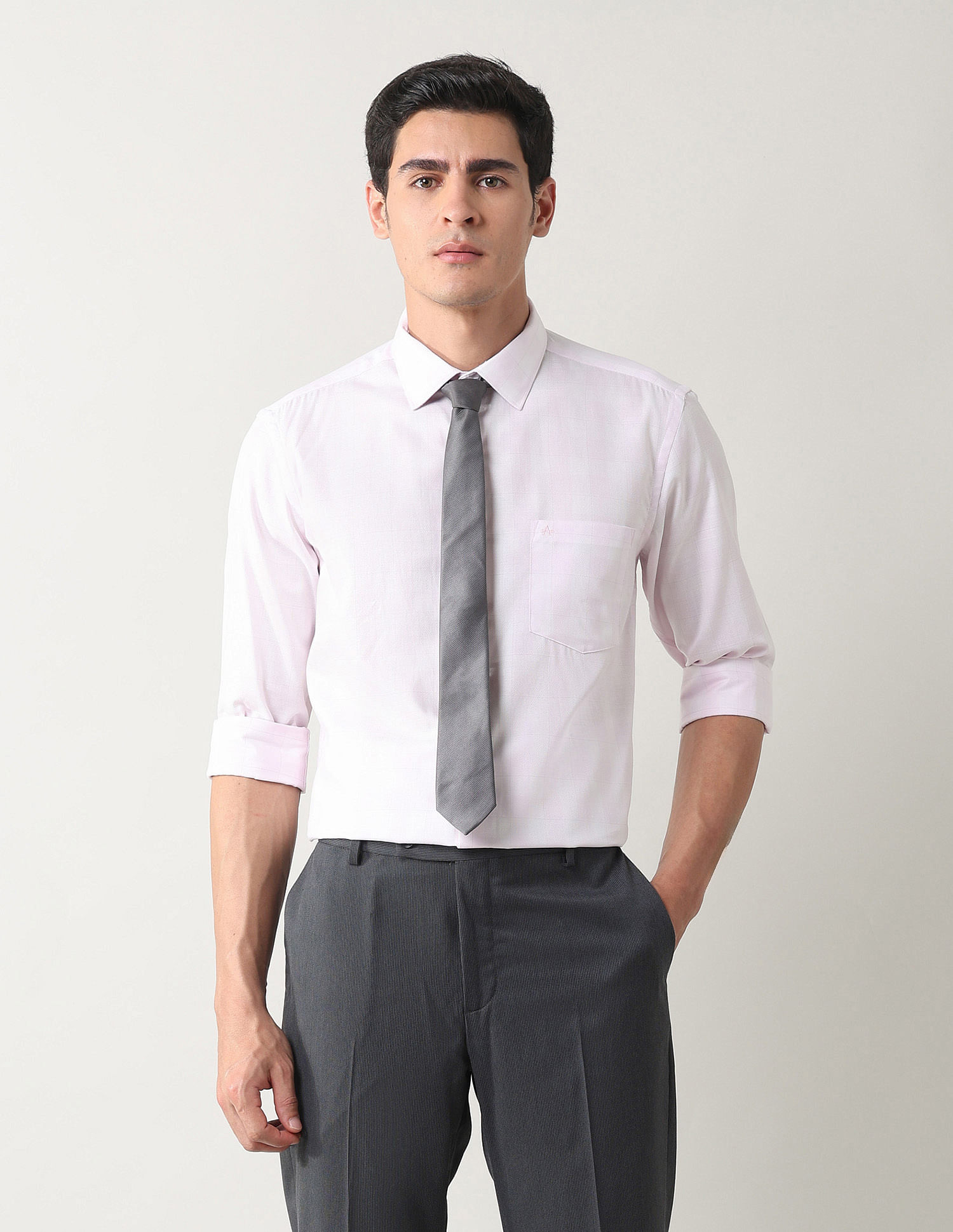 Arrow Textured Manhattan Slim Fit Shirt