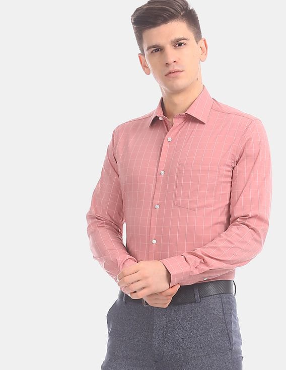 Buy Arrow Newyork Men Dusty Pink French 
