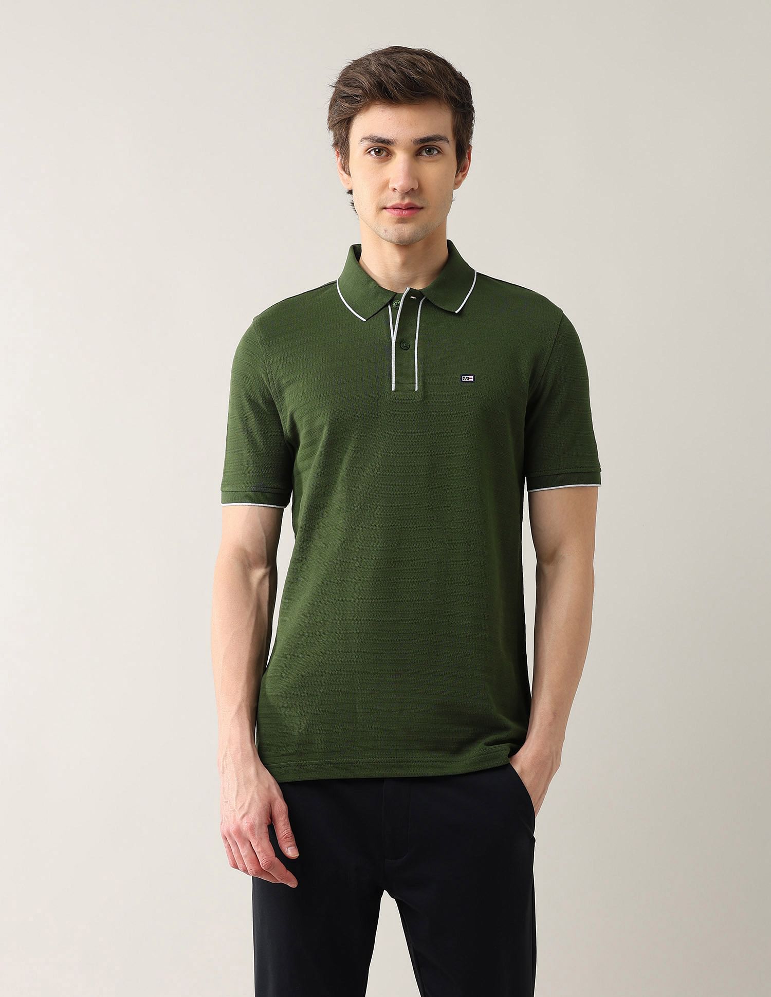 Arrow Sport Textured Pure Cotton Polo Shirt