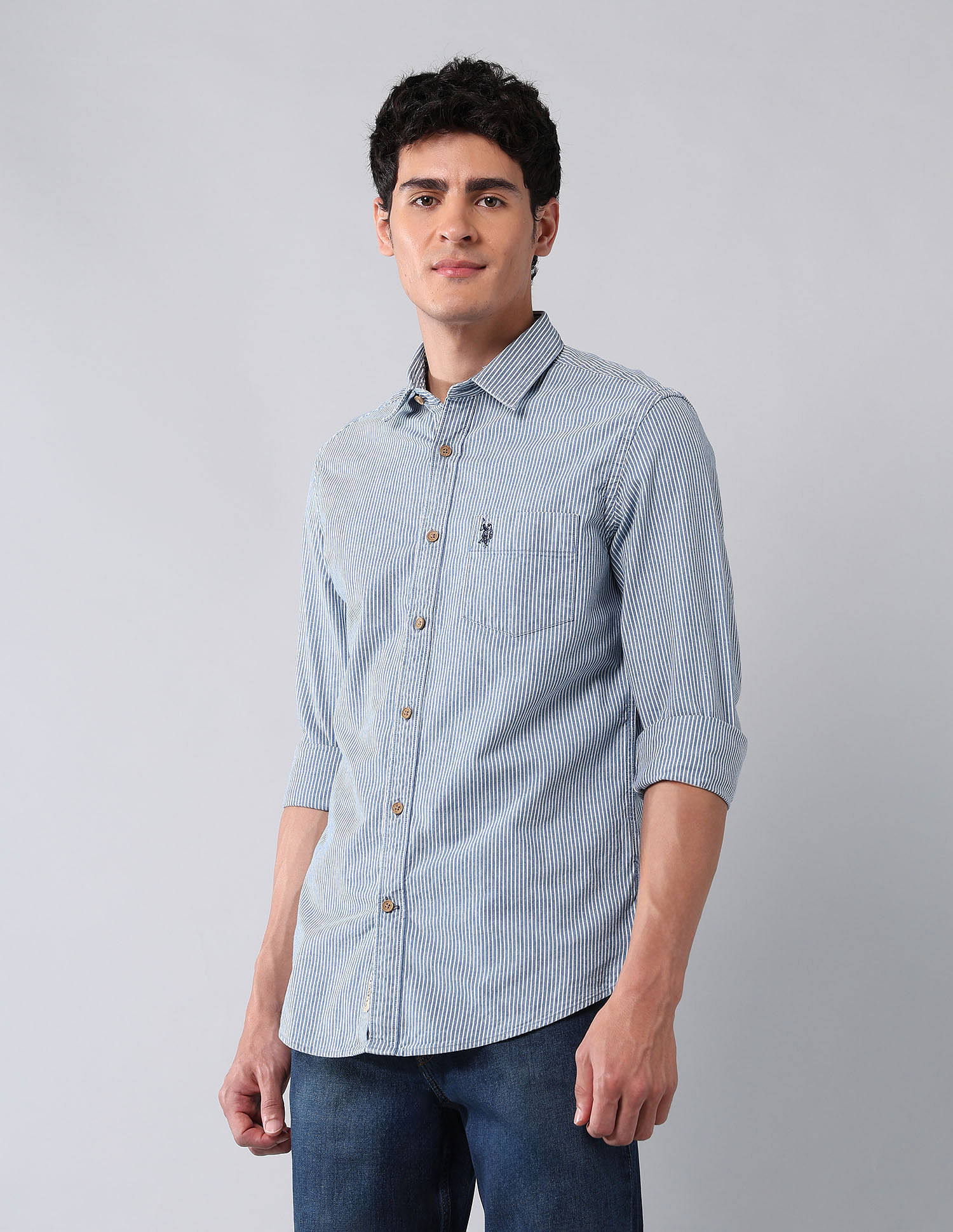 U.S. Polo Assn. Denim Co. Vertical Striped Pure Cotton Shirt