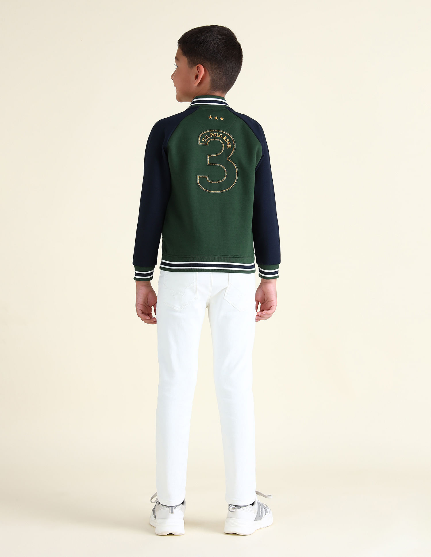 U.S. Polo Assn. Kids Boys Colour Block Raglan Sleeve Sweatshirt